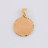 Pendant Circle Crown 5.3g / 1 1/4 in Two Golds White Rose 18K