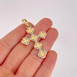 Pendant Cross Clover 4.8g / 2 in Yellow Gold 18K
