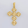 Dije Cruz Trébol Diamantado 6.4g / 2 in Oro Amarillo 18K