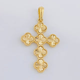 Dije Cruz Trébol Diamantado 6.4g / 2 in Oro Amarillo 18K
