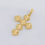 Dije Cruz Trébol Diamantado 6.4g / 2 in Oro Amarillo 18K