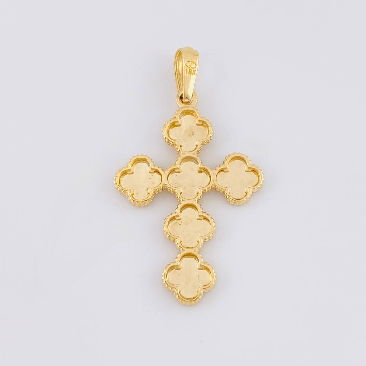 Dije Cruz Trébol Diamantado 6.4g / 2 in Oro Amarillo 18K