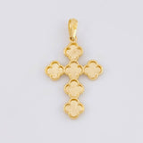 Dije Cruz Trébol Diamantado 6.4g / 2 in Oro Amarillo 18K