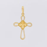 Pendant Cross Clover 6.65g / 2 1/4 in 18K Yellow Gold