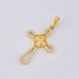 Pendant Cross Clover 6.65g / 2 1/4 in 18K Yellow Gold