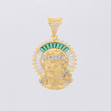 Pendant Christ Halo 9.05g / 1 3/4 in Two-Tone Yellow White 18K Gold
