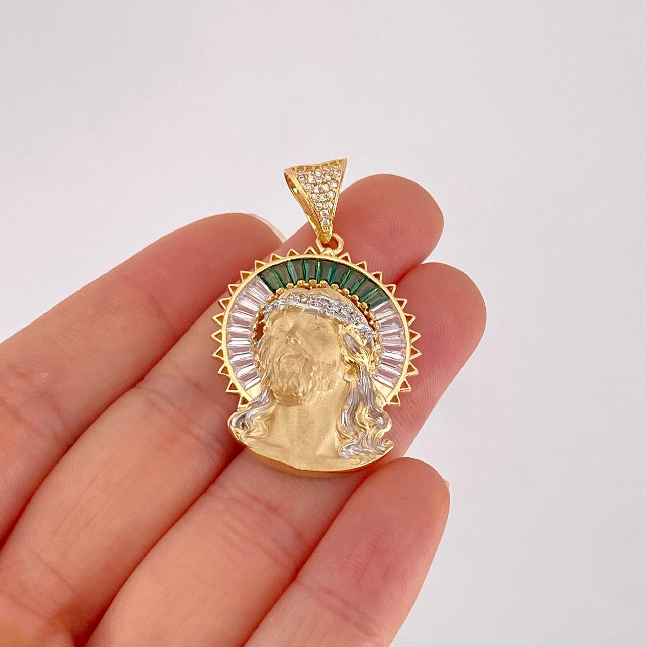 Pendant Christ Halo 9.05g / 1 3/4 in Two-Tone Yellow White 18K Gold