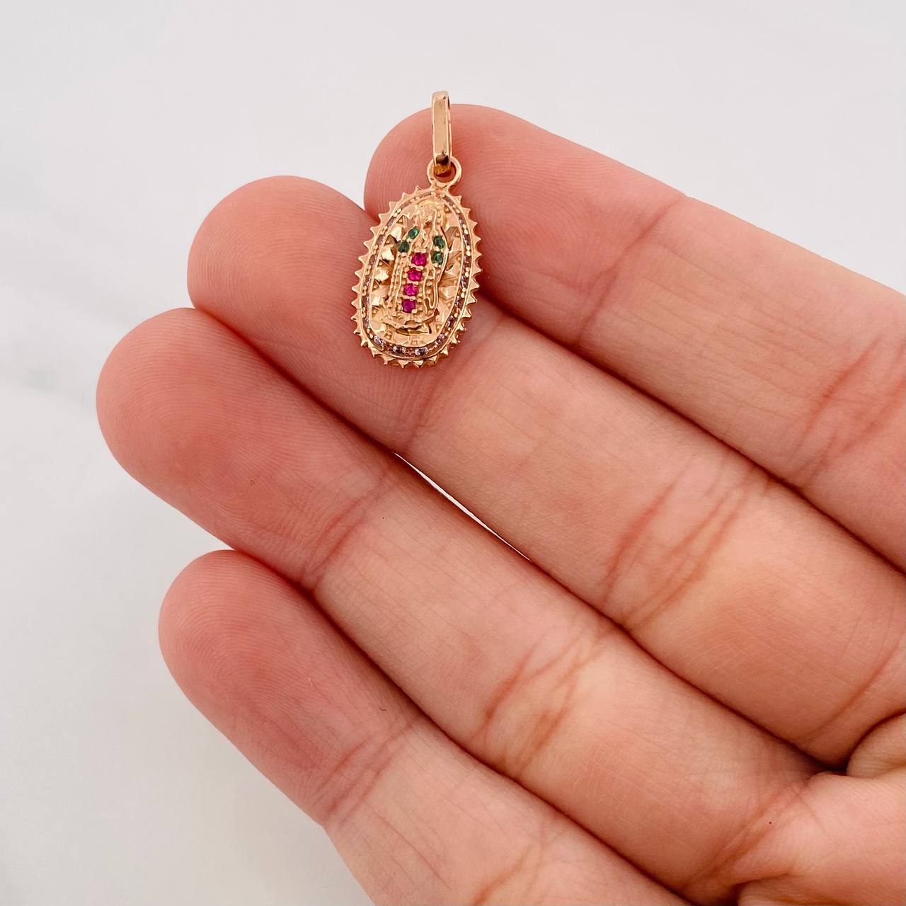 Dije Virgen de Guadalupe 1.5g / 3/4 in Oro Rosa 18K