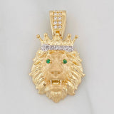 Dije Rostro León 3.35g / 1 1/4 in Dos Oros Amarillo Blanco 18K