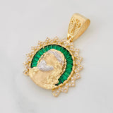 Dije Rostro Cristo 7.55g / 1 1/2 in Dos Oros Amarillo Blanco 18K