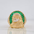 Christ Face Ring 9.75g / Size 10 1/4 Two-Tone Yellow and White Gold 18K