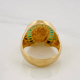 Christ Face Ring 9.75g / Size 10 1/4 Two-Tone Yellow and White Gold 18K