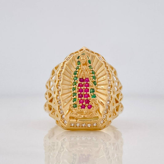Virgin of Guadalupe Ring 5.5g / Size 6 1/4 Yellow Gold 18K