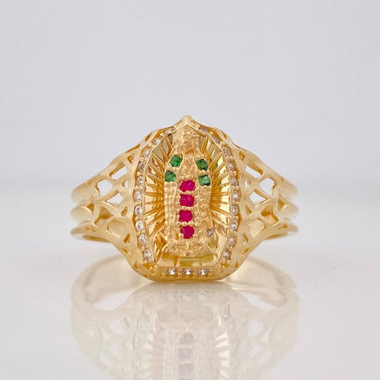Ring Virgin of Guadalupe 3.65g / Size 8 1/2 Yellow Gold 18K