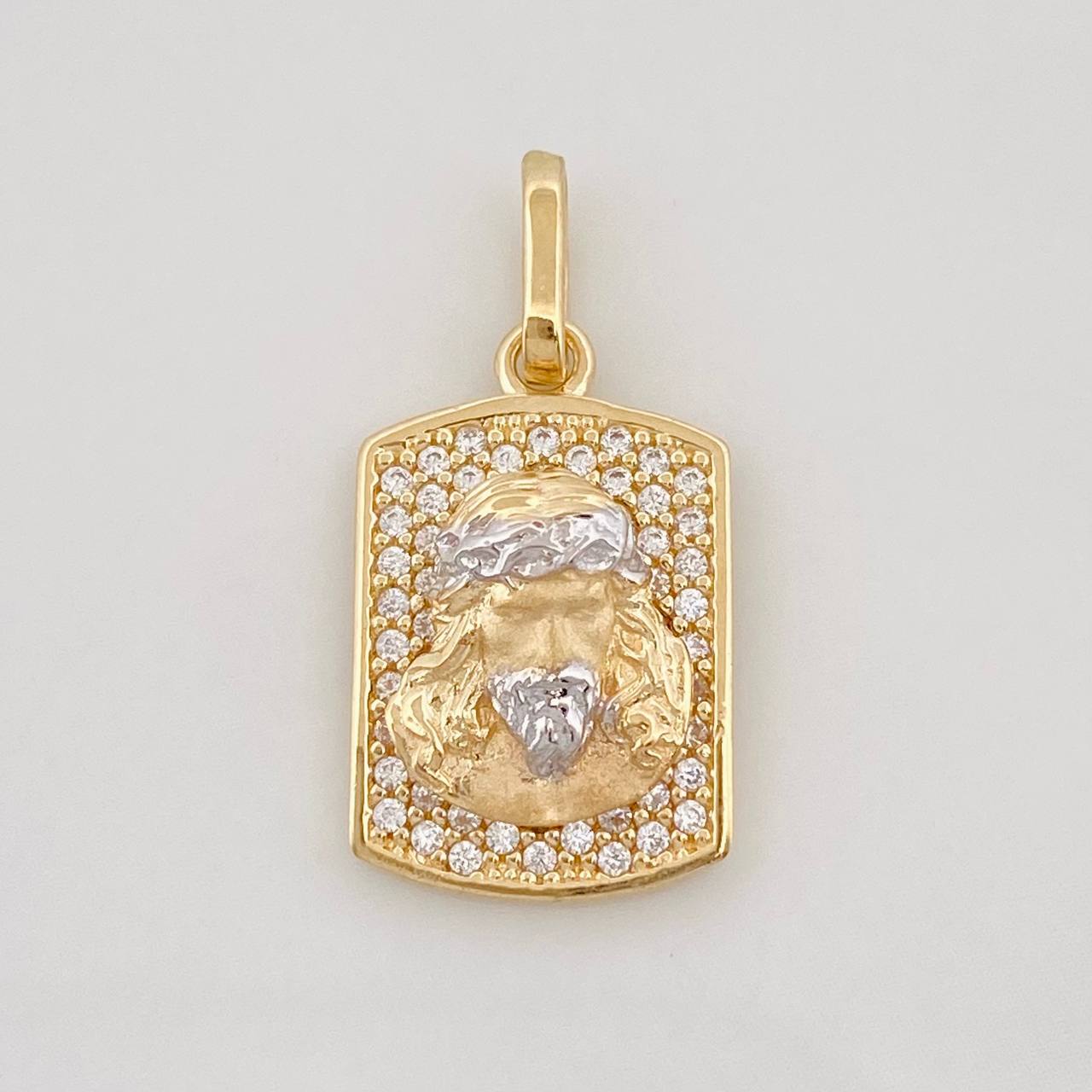 Dije Rostro Cristo 2.9g / 1 in Dos Oros Amarillo Blanco 18K