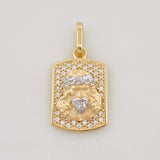 Dije Rostro Cristo 2.9g / 1 in Dos Oros Amarillo Blanco 18K