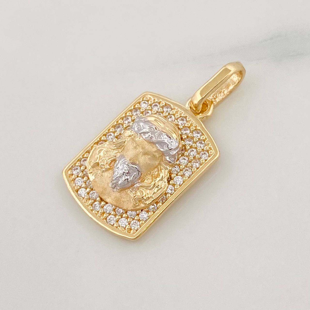 Dije Rostro Cristo 2.9g / 1 in Dos Oros Amarillo Blanco 18K