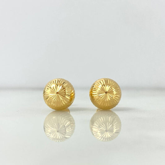 Diamond Cut Bead Stud Earrings 0.9g / in / 8mm Yellow Gold 18K