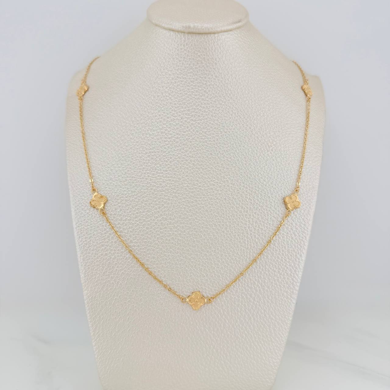 Cadena Trebol Aro Seguido 3.7gr / 18 1/4 in / 1mm Oro Amarillo 18K %