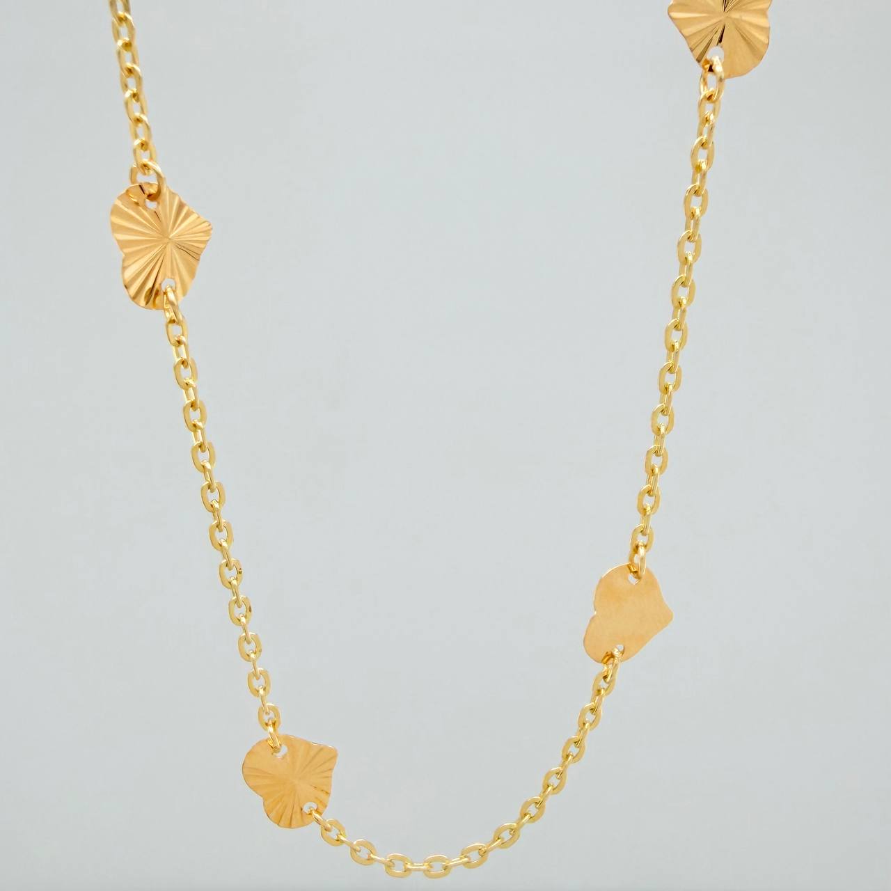Cadena Corazones Aro Seguido 3.3gr / 16 1/4 in / 1.4mm Oro Amarillo 18K %