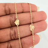 Cadena Corazones Aro Seguido 3.3gr / 16 1/4 in / 1.4mm Oro Amarillo 18K %