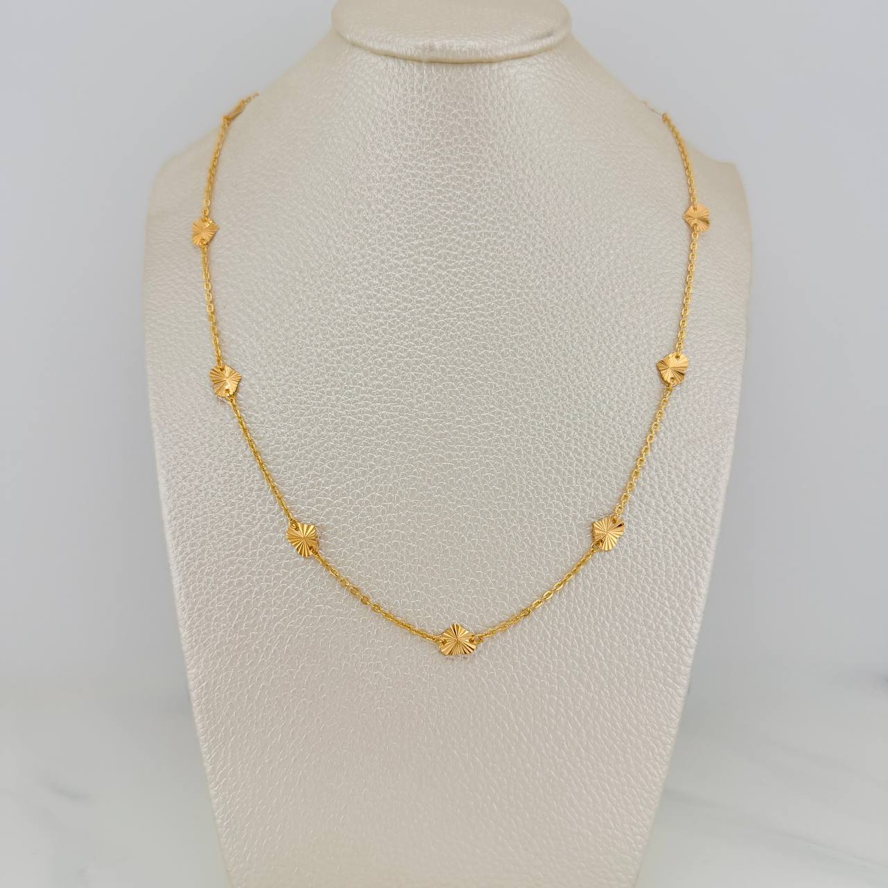 Cadena Corazones Aro Seguido 3.3gr / 16 1/4 in / 1.4mm Oro Amarillo 18K %