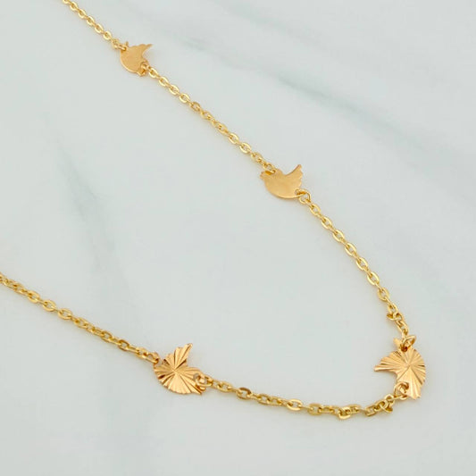 Cadena Pajaro Aro Srguido 3.15gr / 16 1/4 in / 1.2mm Oro Amarillo 18K %