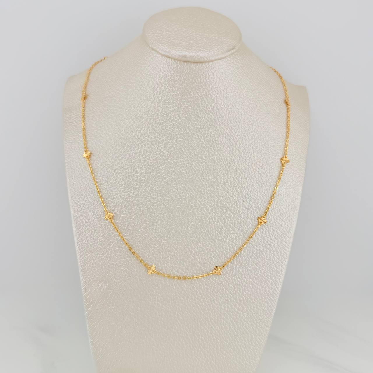 Cadena Trebol Aro Seguido 2.85gr / 16 1/4 in / 1mm Oro Amarillo 18K %