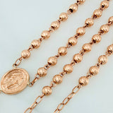 Rosario Virgen Milagrosa 15.95gr / 15 3/4 in / 5mm-6mm Oro Rosa 18K %