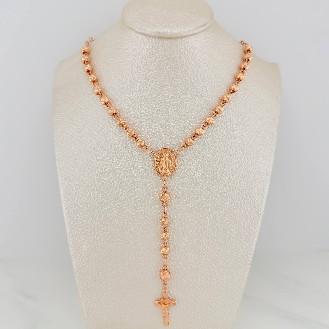 Rosario Virgen Milagrosa 15.95gr / 15 3/4 in / 5mm-6mm Oro Rosa 18K %