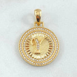Dije Medalla Letra Y 4.65gr / 1 1/4 in / Oro Amarillo 18K *