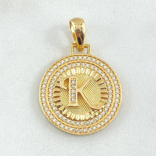 Dije Medalla Letra K 4.6 g / 1 1/4 in Oro Amarillo 18K