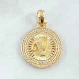 Dije Medalla Letra V 4.7gr / 1 1/4 in / Oro Amarillo 18K
