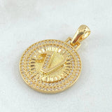 Dije Medalla Letra V 4.7gr / 1 1/4 in / Oro Amarillo 18K