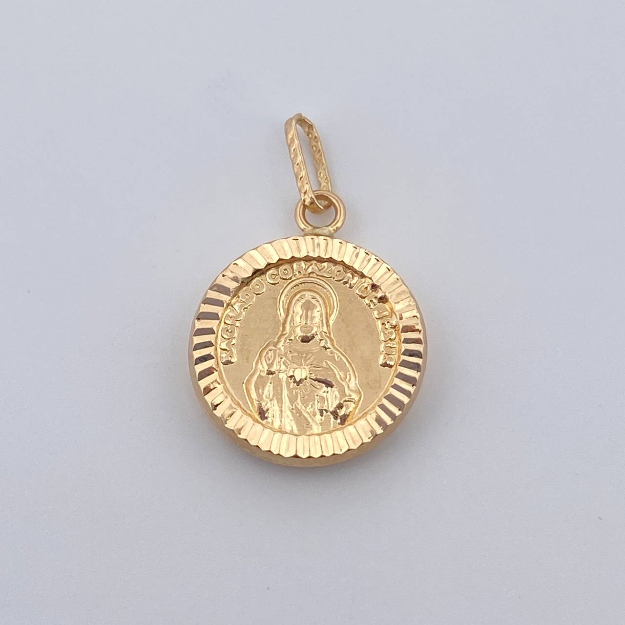 Pendant Sacred Heart 1.3gr / 1 in / 18K Yellow Gold %