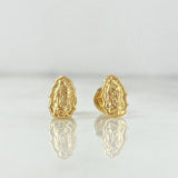 Stud Earrings Virgin Guadalupe Silhouette 0.85gr / 1/2 in / 18K Gold ©