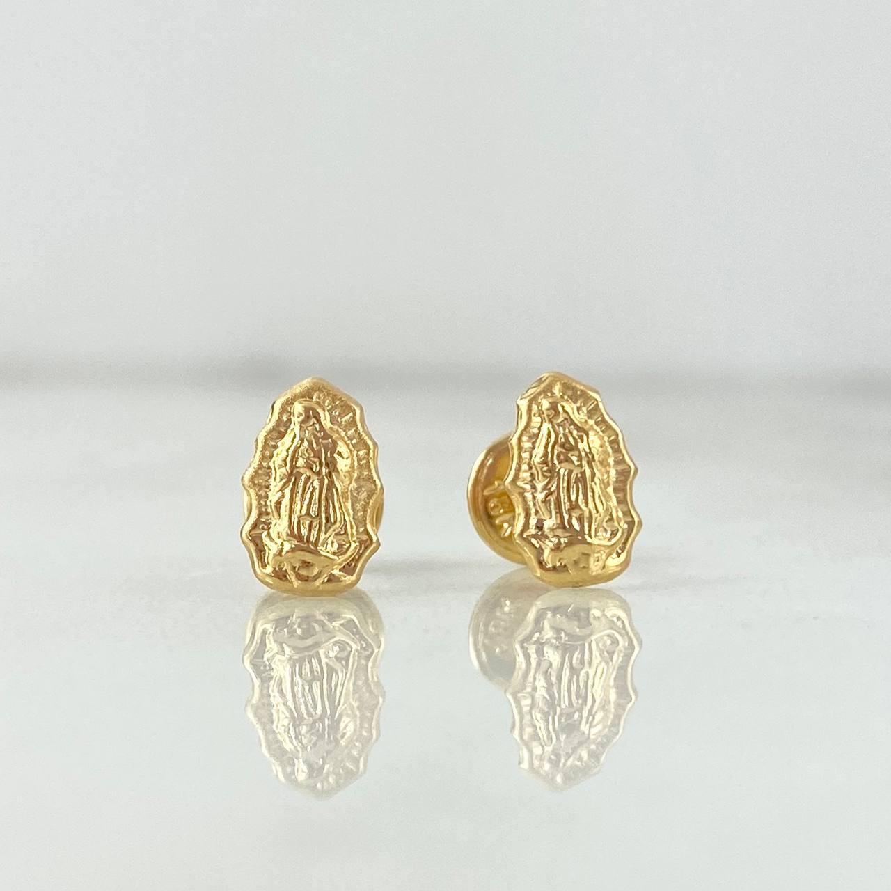 Stud Earrings Virgin of Guadalupe 0.8g / Yellow Gold Silhouette 18K