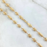 Rustic Canotilla Chain 2x1 10.3gr / 19.7in / 4.6mm Striped 18K Gold ©