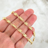 Rustic Canotilla Chain 2x1 10.3gr / 19.7in / 4.6mm Striped 18K Gold ©