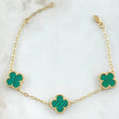 Bracelet Clover 5.25gr / 19cm-17cm / Special Pearl 18K Gold -