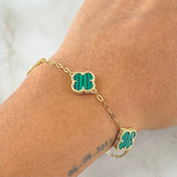 Bracelet Clover 5.25gr / 19cm-17cm / Special Pearl 18K Gold -