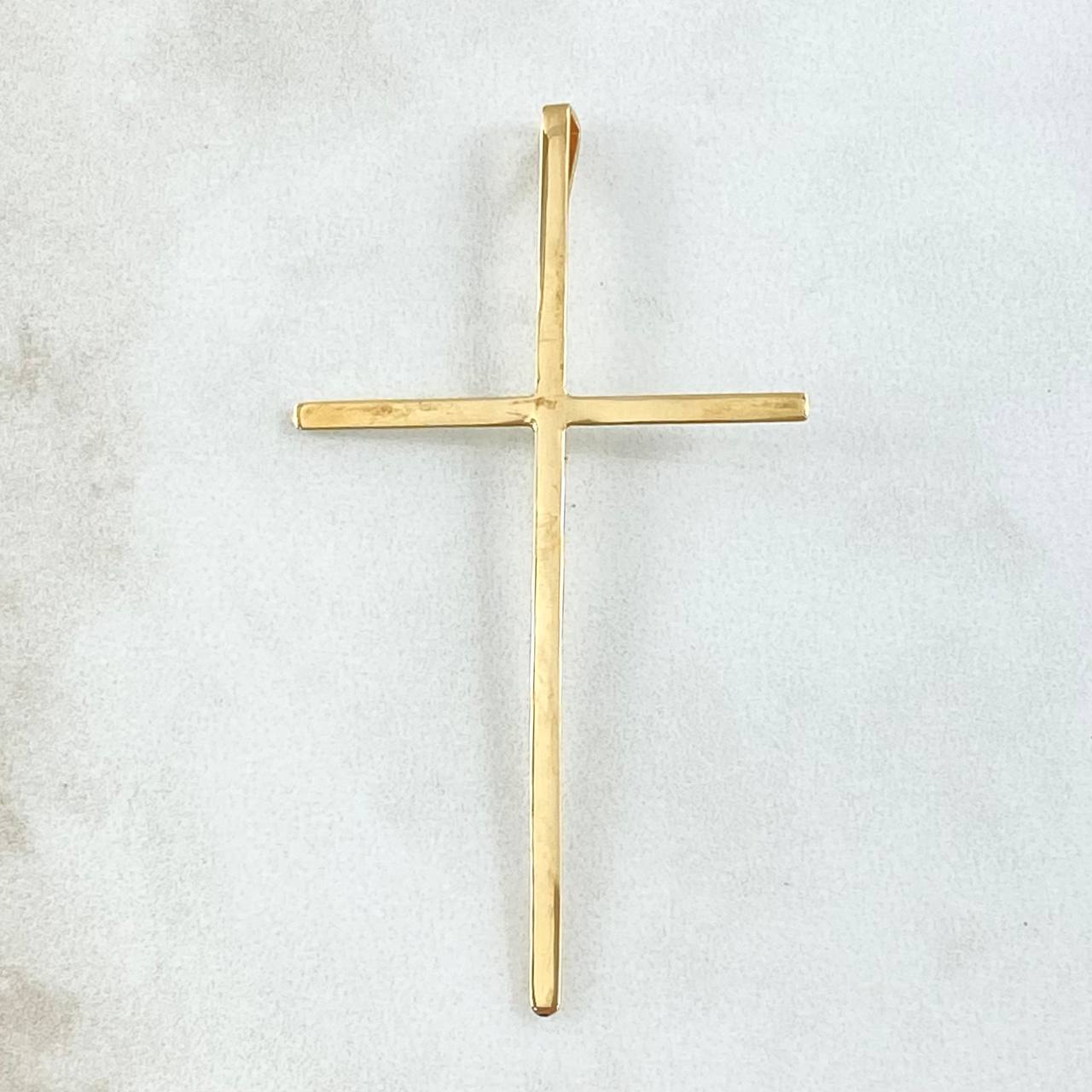 Pendant Wide Cross 2.2gr / 2.4in / Polished 18K Gold