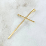 Wide Cross Pendant 2.15gr / 2.4in / Smooth 18K Gold
