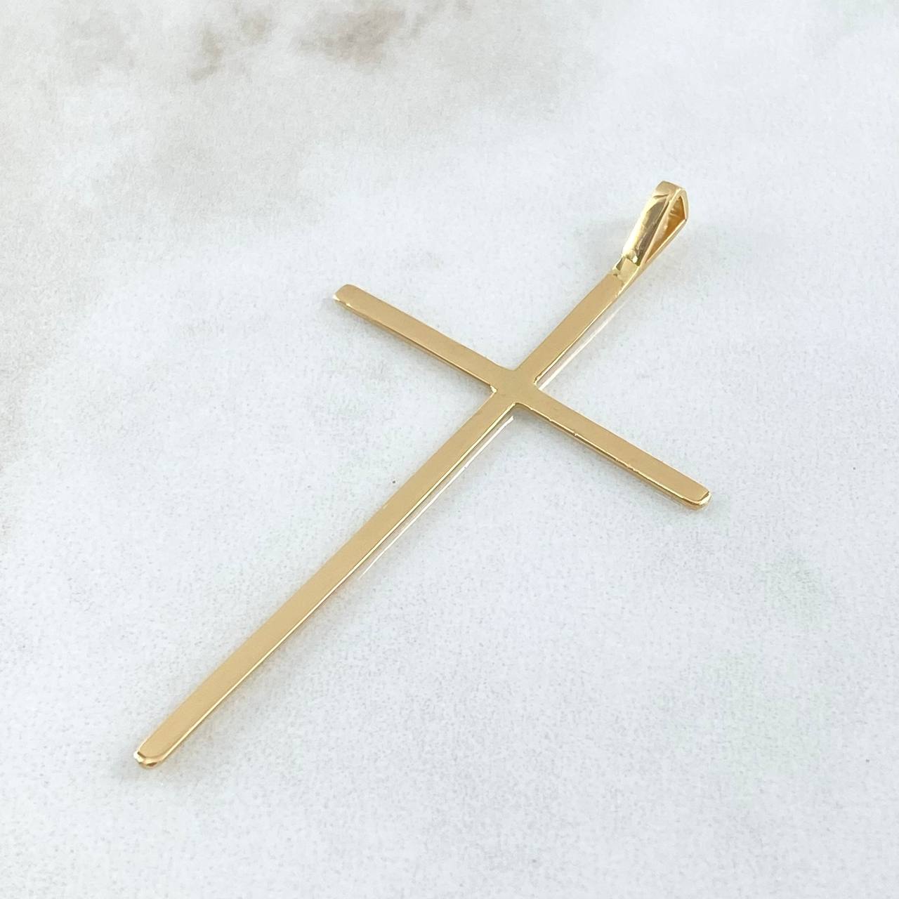 Pendant Wide Cross 2.2gr / 2.4in / Polished 18K Gold