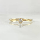 Ring Solitaire Smooth 1.15gr / T6 3/4 / White Zircon Yellow Gold 18K *
