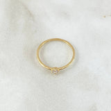 Ring Solitaire Smooth 1.15gr / T6 3/4 / White Zircon Yellow Gold 18K *