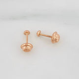 Stud Earrings Medium Bead 0.5 g / in / 3 mm Rose Gold 18K