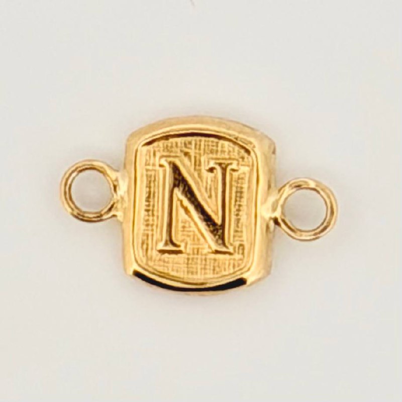 Herraje Letra N 0.3gr / 1/2 in / Oro Amarillo 18K