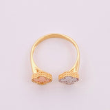 Anillo Dos trebol 2.85gr / T7 / Tres Oros Nac.Esp. 18K