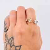 Anillo Dos trebol 2.85gr / T7 / Tres Oros Nac.Esp. 18K